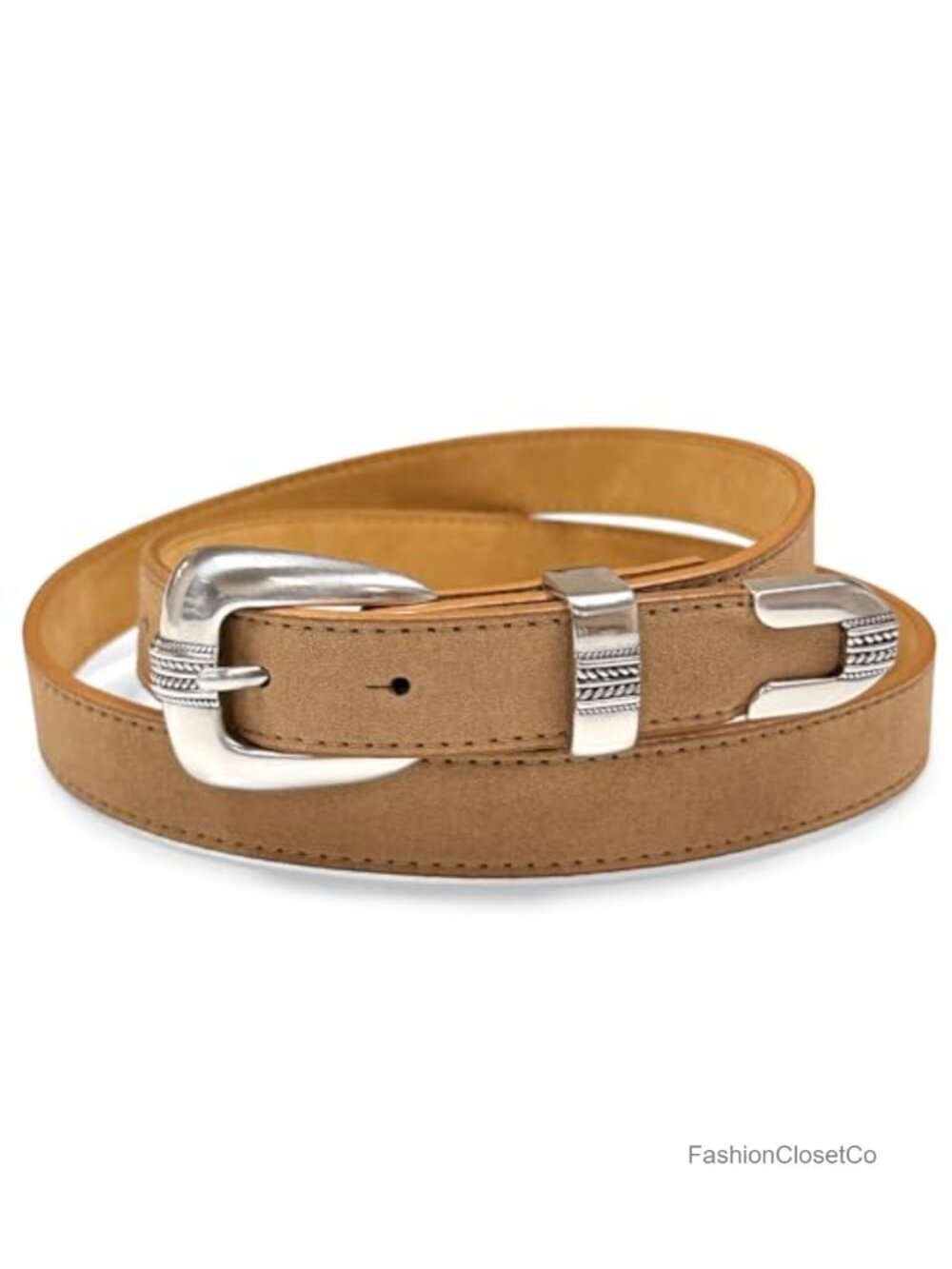 Suede Leather Belt Antique Engraved Buckle Casual Jean Belt 1 Inch Wide